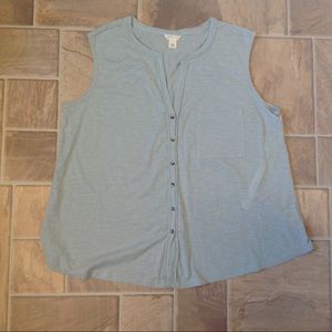 CASLON SLEEVELESS BUTTON DOWN TOP 100% COTTON